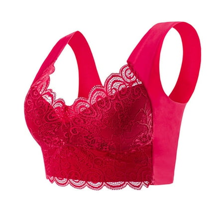

Akiihool Womens Bras Comfortable Full Coverage Underwire Bra Seamless Shapewear Bra with Cushioned Straps Full-Coverage T-Shirt Bra for Everyday Wear (Red L)