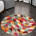 thumbnail image 6 of Tufted Rug 5X5, Geometric Carpet, Wool Rugs, Bed, Living room, Round Carpet, 6 of 7