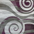 thumbnail image 7 of Emma + Oliver 8'x10' Contemporary Swirl Plush Pile Accent Rug with Scraped Effect in Purple, Gray, Black and White and Jute Backing, 7 of 7