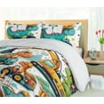thumbnail image 3 of Ambesonne Dino Duvet Cover Set, Funny Dinosaur Contraction, Calking, Green Orange Seafoam, 3 of 4
