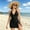 Black, variant on Top-kevin 2 Piece Swimsuits for Women Halter Tankini Top with Skirt Bottom Tummy Control Bathing Suit