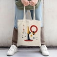 thumbnail image 2 of Stylish Canvas Tote Bag with Abstract Geometric Shapes: Sailboat Design in Red Yellow Blue & Black on Off - White Background, 2 of 4