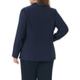 thumbnail image 3 of Agnes Orinda Women's Plus Size Fall Workwear Notched Lapel Button Down Office Blazer 2X Navy Blue, 3 of 6
