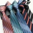 thumbnail image 5 of Fvsianol Necktie Business Tie Men Business Tie Lightweight Multipurpose Adjustable Plaid Print Decorative Gentleman Tie, 5 of 9