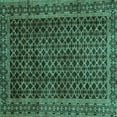 thumbnail image 1 of Ahgly Company Machine Washable Indoor Square Southwestern Turquoise Blue Country Area Rugs, 6' Square, 1 of 4