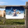 thumbnail image 2 of Hello Winter Sphynx Welcome Snowy Night Watercolor Vintage Horizontal Metal Aluminum Sign Cat Lover Kitten Owner Gifts Idea Wall Art Home Decor - 01011, 2 of 5
