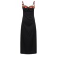 thumbnail image 5 of XIAOCHA Summer Chic Maxi Dress for Women Floral Embroidery Spaghetti Strap Club Gowns, 5 of 8