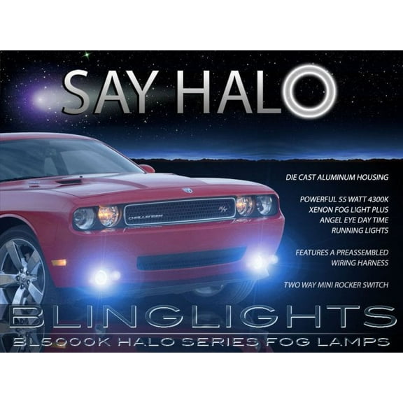 Halo Fog Lights for 2008 2009 2010 2011 2012 2013 2014 Dodge Challenger