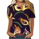 thumbnail image 2 of Fiudx Tops para Mujer Camiseta Informal de Manga Corta con Cuello Redondo y Estampado de Carnaval a La Moda para Mujer, 2 of 3