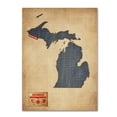 thumbnail image 2 of Trademark Fine Art "Michigan Map Denim Jeans Style" Canvas Art by Michael Tompsett, 2 of 2
