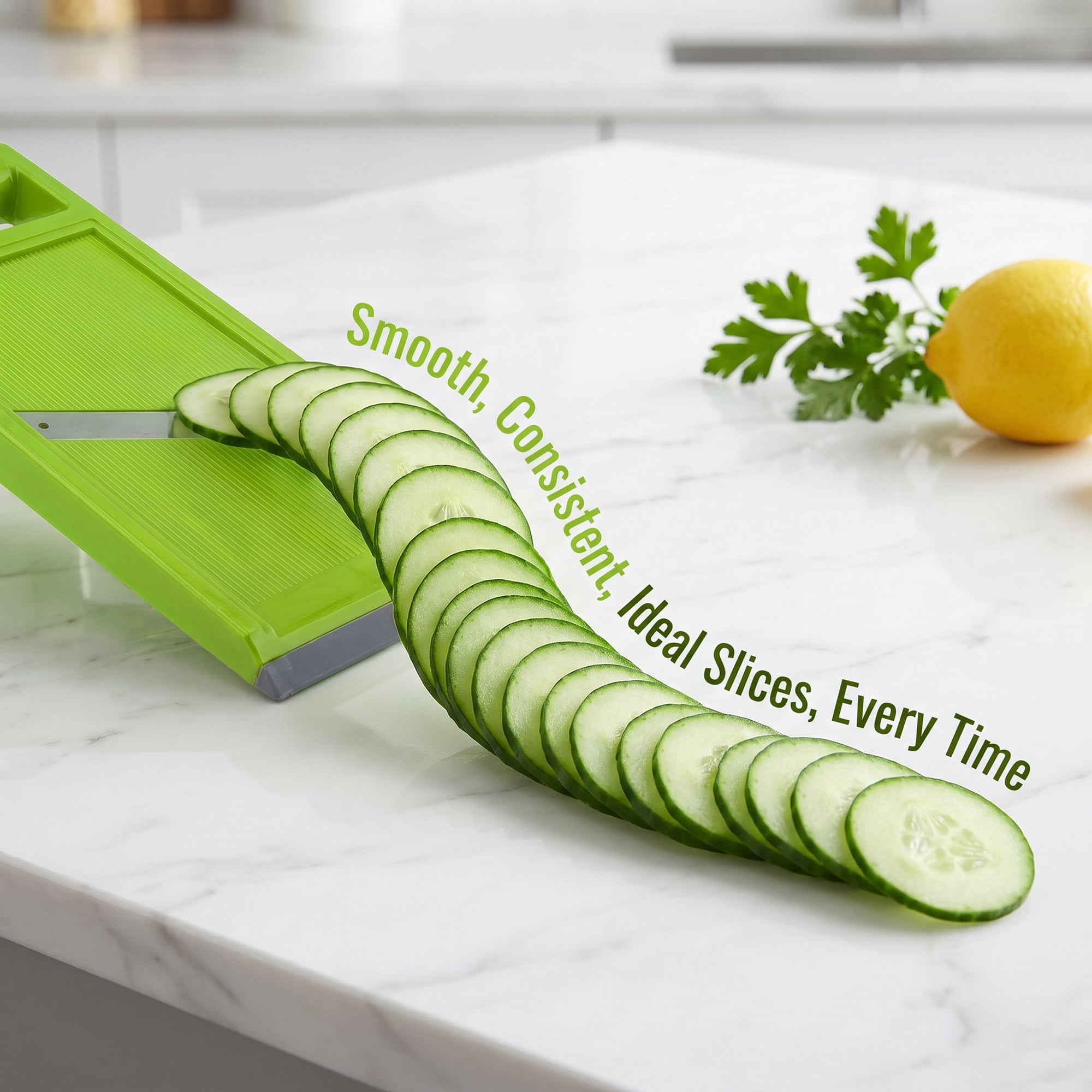 Mandoline Slicer for Kitchen, Vegetable Chopper Multifunctional Cutter for Potato Onion Green 10.8" x 4.2"