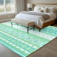 thumbnail image 4 of Rectangle Area Rugs 5 x 7 Ft, Teal Green Boho Non-Slip Residential Carpet, Vintage Ethnic Tribe Abstract Art Indoor Crawling Mats Runner Rugs for Living Room/Dining Room/Bedroom, 4 of 8