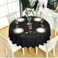 thumbnail image 2 of KAIPHO Black Round Tablecloth Waterproof Stain Resistant Wrinkle Free Washable Wipeable Table Cloth for Party, Banquet, Wedding (60 inch, Circle), 2 of 8