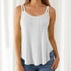 thumbnail image 2 of Camiseta sin mangas de gasa para mujer - Camiseta sin mangas holgada con cuello redondo, 2 of 5