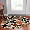 thumbnail image 2 of Oval Area Rug, Beige Carpet 12X12, Bedroom, Hallway, Handmade Woolen Rugs, Floral Design, 2 of 6