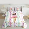 thumbnail image 2 of Homewish Ice Cream Popsicle 2pcs Bedding Comforter Set for Boys Girls Teens,Kawaii Fast Food Twin Comforter Sets,Cartoon Geometric Stripes Breathable Bedding Set,Ultra Soft Home Decor,Reversible, 2 of 8