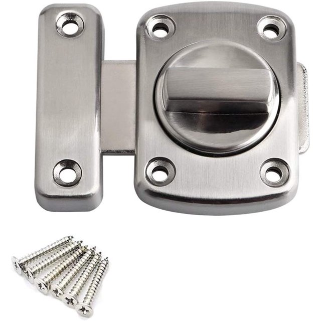 Pestillo de puerta giratorio Pestillo de giro Cerradura de puerta Ventana Pestillo de puerta de seguridad, acabado cepillado, negro JFHHH pequeña