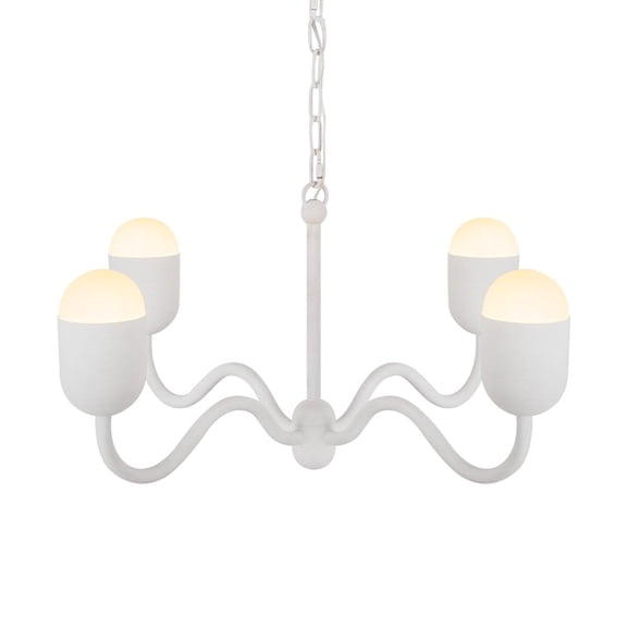 Alora Lighting Ch558427 Effie 4 Light 27" Wide Chandelier - Antique White / Opal Glass