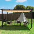 thumbnail image 3 of VEIKOUS 10' x 10' Outdoor Pergola W/ Retractable Shade and Metal Frame for Garden Porch Backyard, Beige, 3 of 9