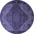 thumbnail image 1 of Ahgly Company Machine Washable Indoor Round Persian Blue Traditional Area Rugs, 3' Round, 1 of 4