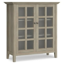 Acadian 39 inch Wide Solid Wood Transitional Storage Cabinet in Distressed Grey