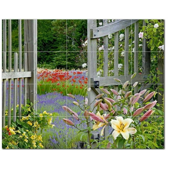 Flower Photo Ceramic Tile Mural Kitchen Backsplash Bathroom Shower, 404815-S54
