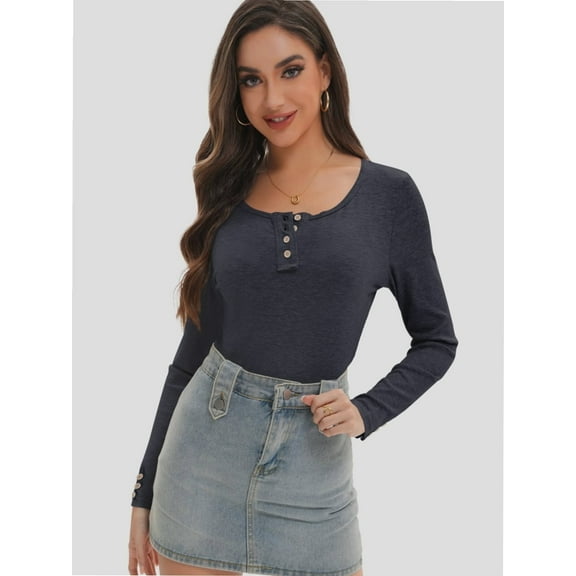 Womens Long Sleeve Shirts Going Out Fall Clothes Casual Tops Ribbed Knit Blouses Fashion Trendy