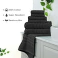 thumbnail image 5 of Martex 6-Piece Towel Set | 100% Cotton Soft & Absorbent Bath Towels | Black, 5 of 10