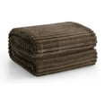 thumbnail image 3 of Lightweight Flannel Fleece Throw Blanket for Couch 60"x80" (Dark Coffee), 3 of 4
