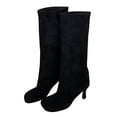 thumbnail image 2 of Botas Largas Ante para Mujer Hasta La Rodilla Punta Cuadrada Antideslizantes Otoño E Invierno, 2 of 8