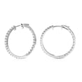 thumbnail image 2 of Vir Jewels 1.50 CTTW Lab Grown Diamond Hoops Earrings in Sterling Silver With Latch Backs For Women, 2 of 5