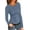 Blue, variant on Womens Ribbed Crewneck Long Sleeve Shirts Slim Fit Basic Tunic Tops Tees