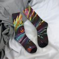 thumbnail image 5 of Sigee Colorful Dragon Head Profile for Contrast Design Soft Moisture-Wicking Socks Crew Casual Athletic Stretchy Loose Middle Tube Socks, 5 of 6