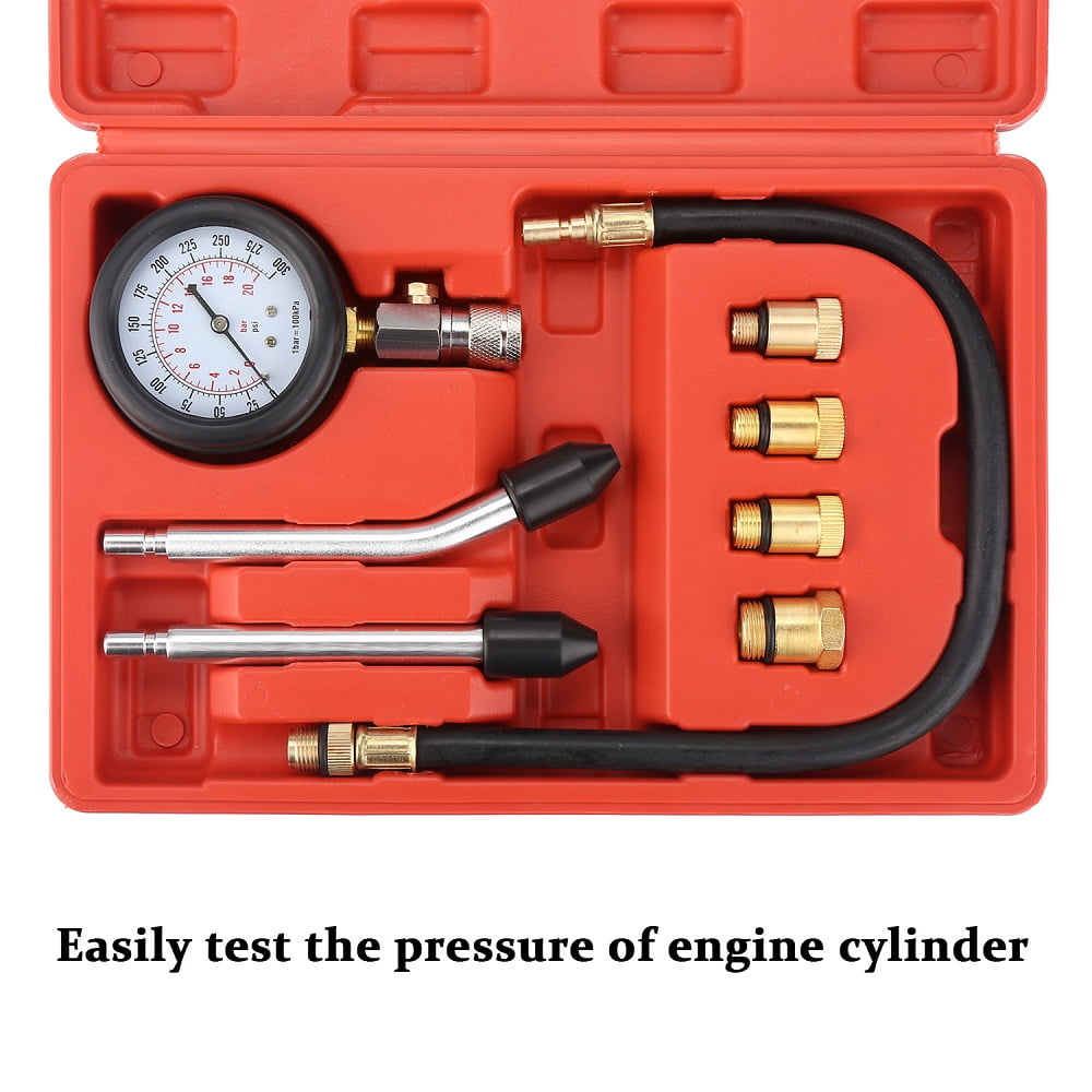 21 Piece Diesel Engine Compression Cylinder Pressure Tester Gauge Set 0-1000 psi 21 Piece Diesel Engine Compression Cylinder Pressure Tester Gauge Set 0-1000 psi