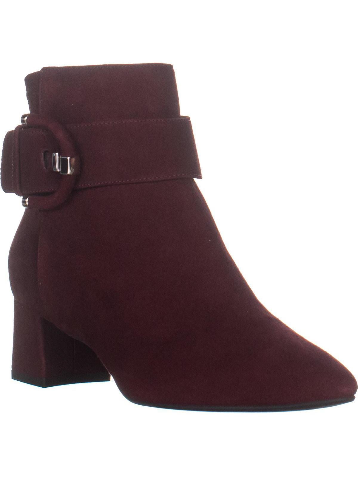 wine colored ankle boots