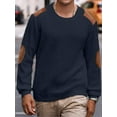 thumbnail image 5 of Coshow Mens Crewneck Pullover Sweater Waffle Textured Long Sleeve Knitted Sweaters with Elbow Patches, 5 of 5