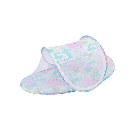 Kmbangi Newborn Baby Mosquito Nets Toddlers Children Cartoon Zipper Play Tent Sleep Bed Folding Patchwork Crib Netting