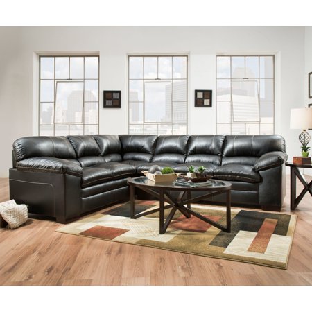 Simmons Upholstery Yahtzee Onyx Sectional Sofa Walmart Com