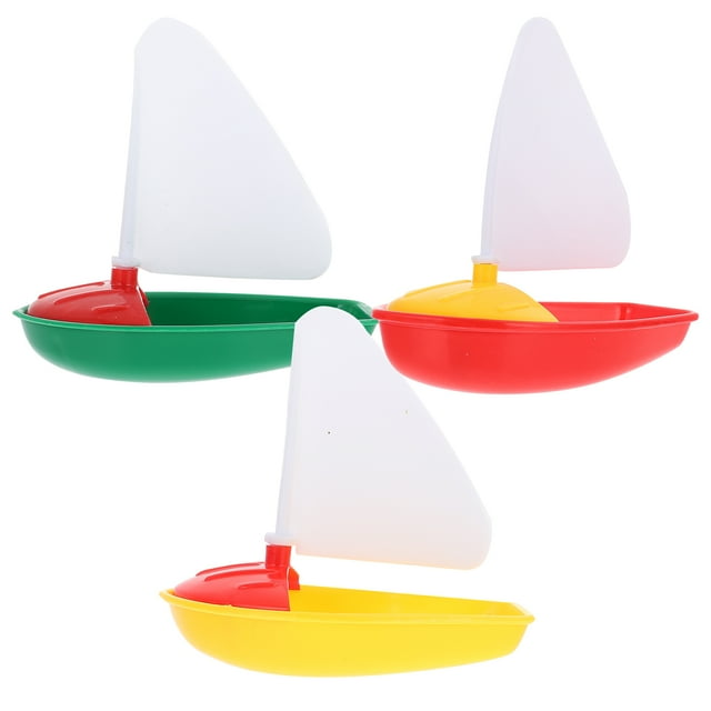 1 juego de mini barcos de vela de plástico, juguetes de baño para niños, barco de vela flotante, color aleatorio