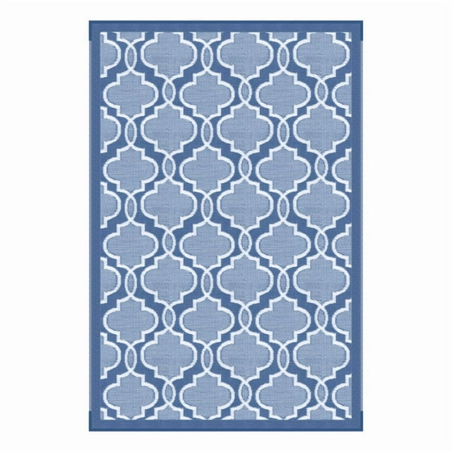 Lippert Components Tapis de Patio 2021028005 Longueur 9 Pieds x Largeur 6 Pieds; Bleu; Polypropylène; Tissu Réversible; Résistant aux UV/moisissures/mildiou; Sans Oeillets/piquets