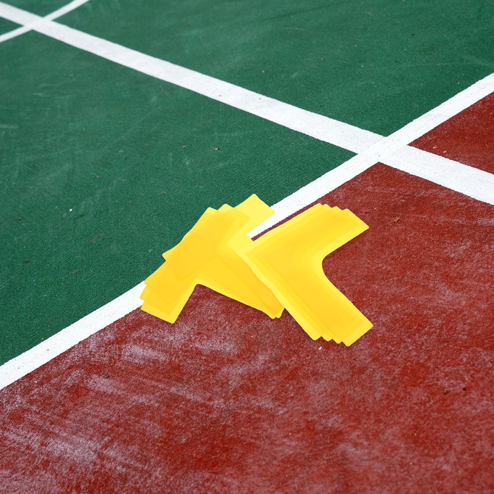 FUTUREORYY Floor Tape Pickleball Court Marking Kit Yellow 12Pcs Portable Sports Training Aid
