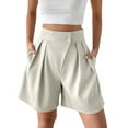 thumbnail image 1 of Gspmoly Shorts de Course pour Femmes, Combinaison Décontractée pour Femmes à Col Uni Aguichant à Jambe Droite avec Bretelles, Combinaison, Shorts de Randonnée pour Femmes, Articles en Liquidation Blanc TTG, 1 of 6