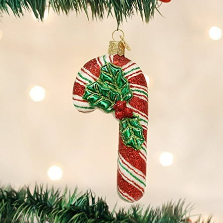 - Old World Christmas Glistening Candy Cane Glass Blown Ornament
