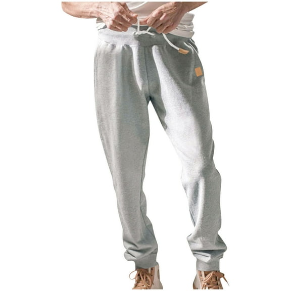 Maean Mens Sweatpants Elastic Bottom Athletic Baggy Straight Leg Pants Casual Drawstring Waist Joggers with Pockets