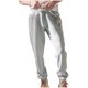 thumbnail image 2 of Pantalones largos para hombre, informales, a la moda, transpirables, con cordón elástico en la cintura y bolsillos, con elástico en los pies, de rayón., 2 of 9
