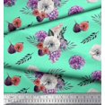thumbnail image 2 of Soimoi polyester Crepe Fabric Fig,Succulent & Anemone Flower Decor Fabric Printed Yard 42 Inch Wide, 2 of 3
