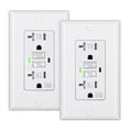 thumbnail image 1 of DEWENWILS 20A GFCI Outlet, 2-Pack Self-Test GFCI Receptacle with LED Indicator, Tamper Resistant, Weather Resistant, Wallplate Included, UL, 1 of 7