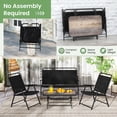 thumbnail image 4 of Gymax 4 Piece Outdoor Conversation Set Metal Frame Outdoor Bistro Set w/ 2 Chairs Black, 4 of 10