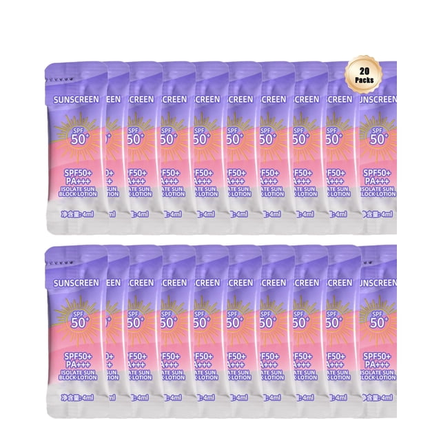 Miniloción solar DuaTana SPF50+ de 4 ml, paquete de 20