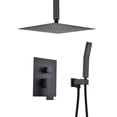 thumbnail image 2 of Cfowner Matte Black Shower System- 12 Inches Ceiling Shower Faucet Set with Shower Head, Handheld-Shower Combo Set for Bathroom-Easy Installation- Eco-Friendly, 2 of 6